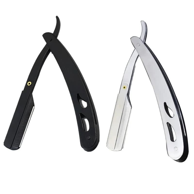 Folding Hand Shavers Old Style Stainless Steel Handle Portable Barbiere Face Cleaning Tools Trimmer For Men's Shaving Without Blade