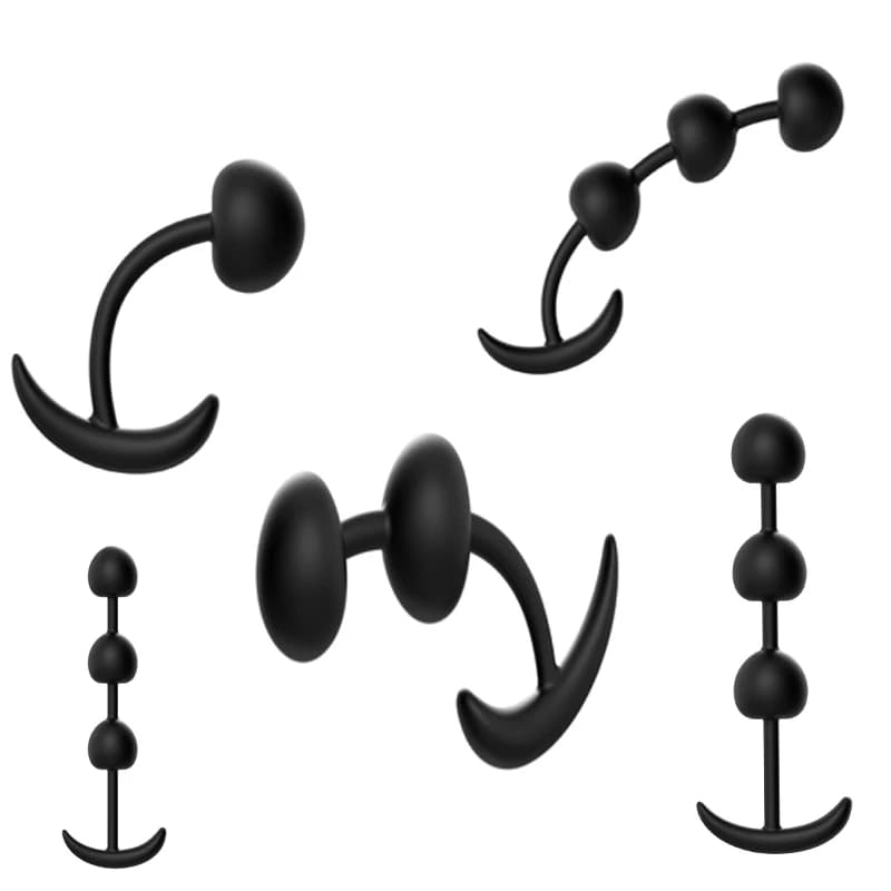 1/2/3 Perline anali indossabili con sfera in acciaio Dilatatore del culo Tappi di testa in silicone Plug anale Buttplug Anali Formazione Giocattoli del sesso per le donne