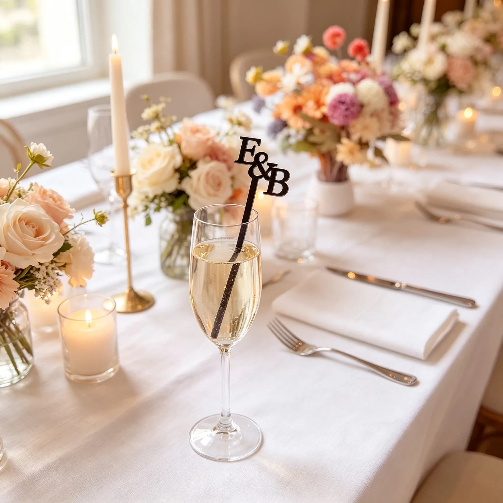 20/50 Pezzi Personalizzati con Iniziali, Mescolatori per Bevande, Etichette per Drink Matrimonio, Bastoncini Mescolatori Cocktail Bar