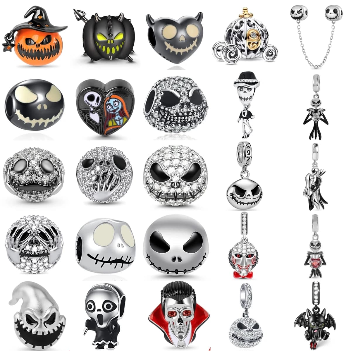 Miniso Disney 925 Sterling Silver Halloween Series Charms Vampiro Pipistrello Teschio Perline Misura Bracciale Originale FAI DA TE Per Le Donne Gioielli