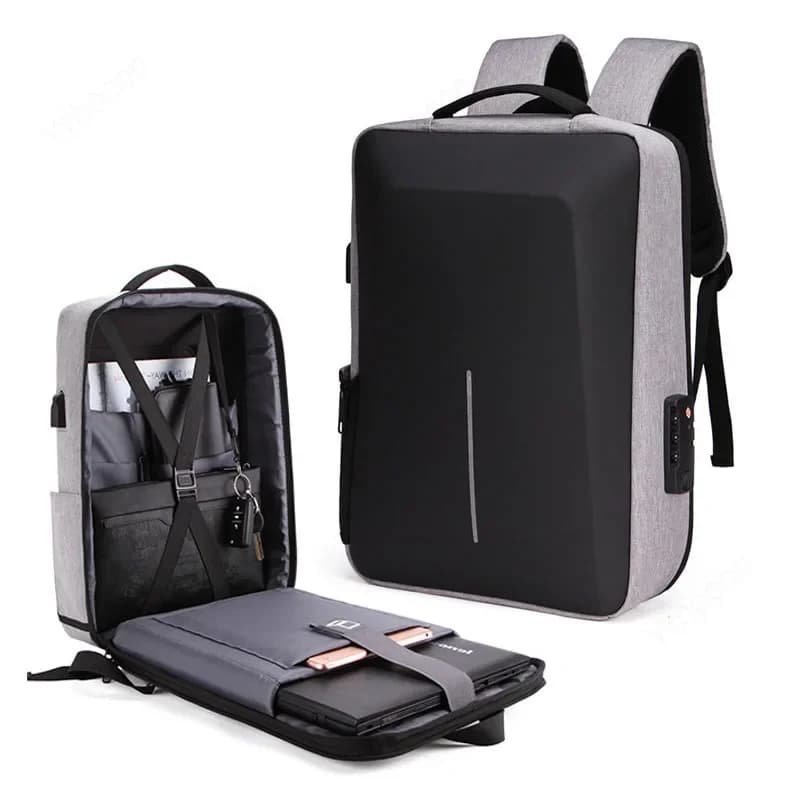 Zaino per laptop Zaini scolastici impermeabili antifurto con ricarica USB Borsa per laptop da viaggio Zaino per computer con guscio rigido da 17 pollici
