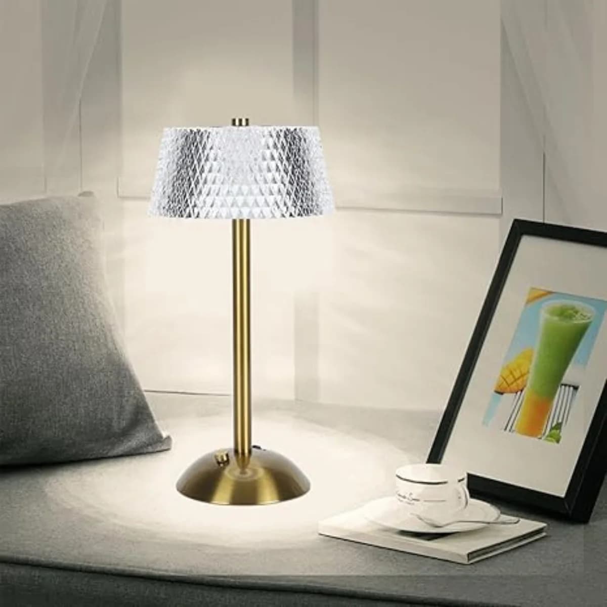 Lampada da scrivania a LED touch, illuminazione ambientale dimmerabile USB a 3 colori, decorazione domestica, campeggio, feste, decorazione desktop e regali