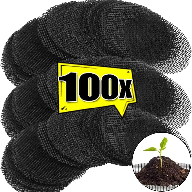 100/10 pz Vaso di Fiori Foro Maglia Pad Rotondo Fori di Drenaggio Schermi Zerbino Prevenire La Perdita Del Suolo per Pianta Da Giardino Bonsai Griglia di Fondo guarnizione