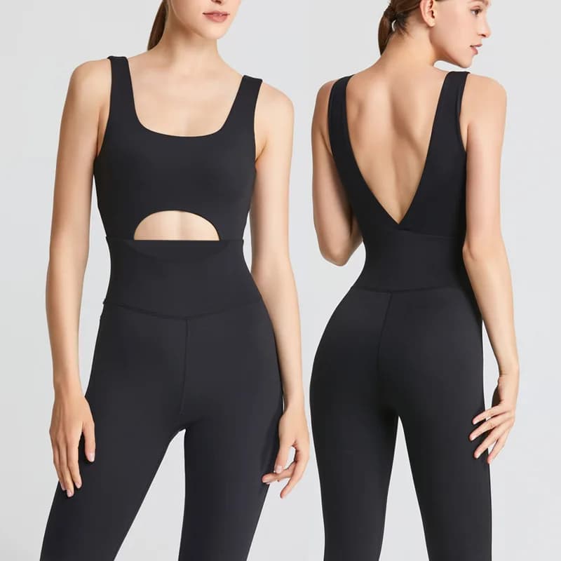 FUBEIKE Full Seamless Full Suit Women's Ankle Fitness Suit Off Beauty Back Training Dance Pilates Yoga Clothing