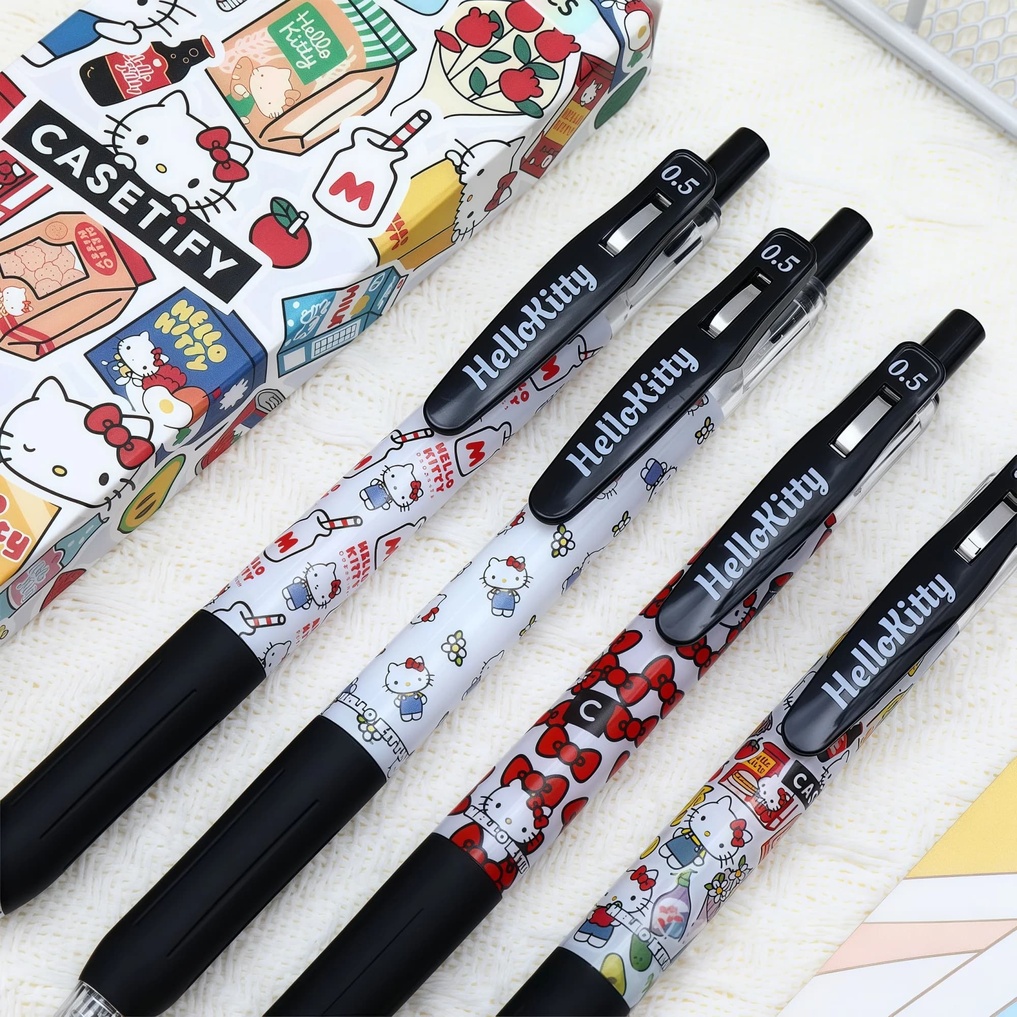 4 pezzi Sanrio Hello Kitty ultima serie limitata penna gel cartone animato penna ad asciugatura rapida nera 0,5 mm forniture per ufficio di cancelleria per studenti