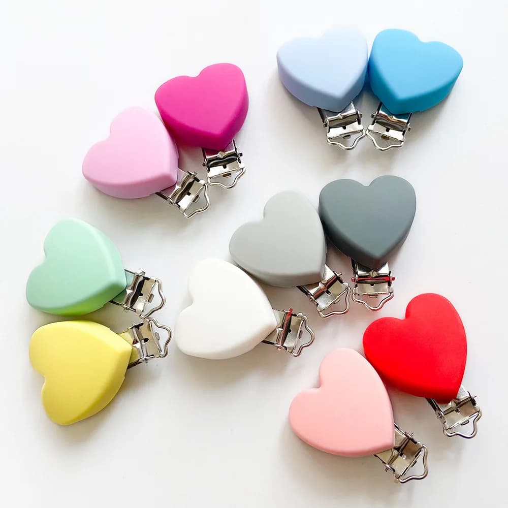 10 pz Silicone Ciuccio Clip BPA Libero FAI DA TE Dentizione Del Bambino Massaggiagengive Collana Bead Molare Accessori Dummy Holder Clip