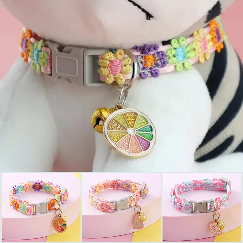 Collare per gatti regolabile da 1 pezzo con ciondolo in pizzo, adatto per gatti e cani di piccola taglia, accessori personalizzati per collare per gatti