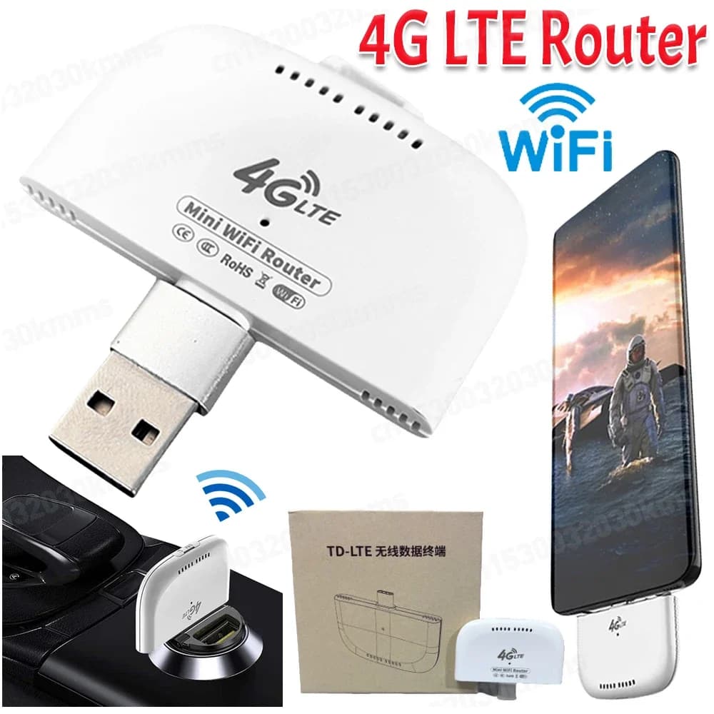 Modem WiFi 4G LTE ad alta velocità con adattatore USB Router 4G wireless Tipo-C Router mobile Hotspot per area remota da campeggio da viaggio RV