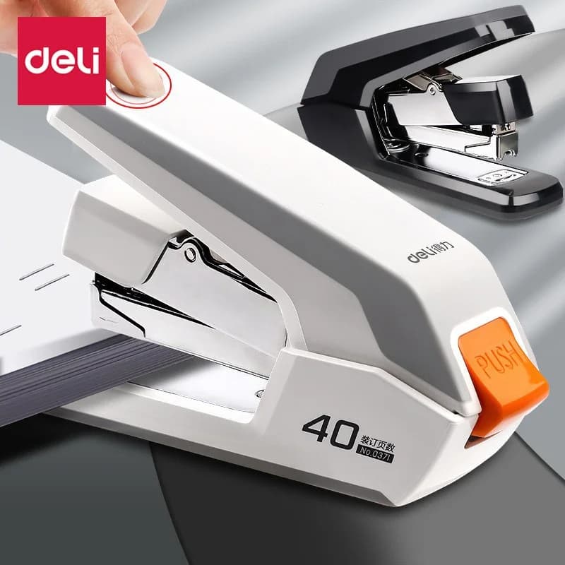 DELI 40 fogli Cucitrice resistente Raccoglitore di carta senza sforzo Materiale scolastico Cucitrice di cancelleria senza punti metallici Forniture per ufficio
