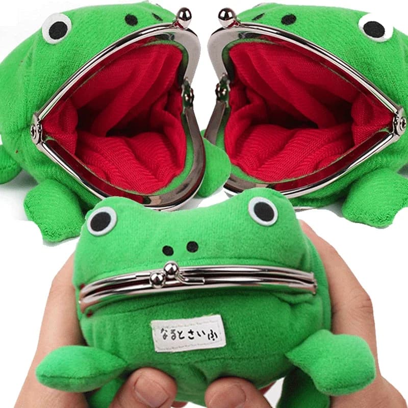 1PC Handbag Frog Wallet Carton Animated Case Anime Manga Shape Fluff clutch Cosplay cute wallet coin purse gift for girls