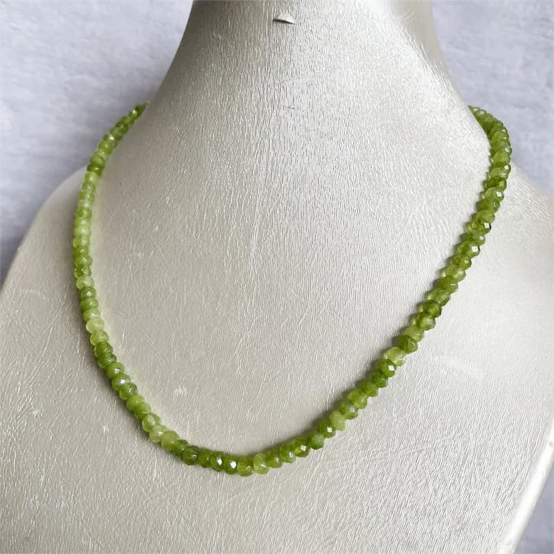 4*6MM pearly necklace multifaceted power olivine jewelry natural stone dance health care protection precious stones healing Yoga customize