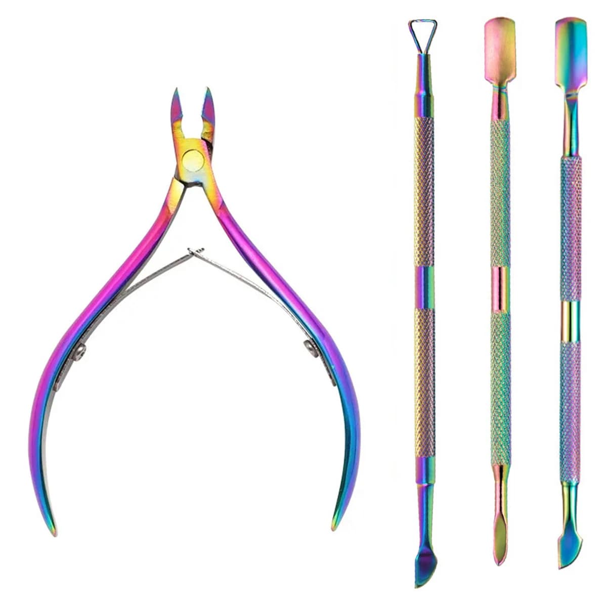 4 Pz/set Professional Stainless Steel Nail Cutters Forbici Tronchesi Muti Spingipelle Function Removing Nail Treatment Kit Manicure