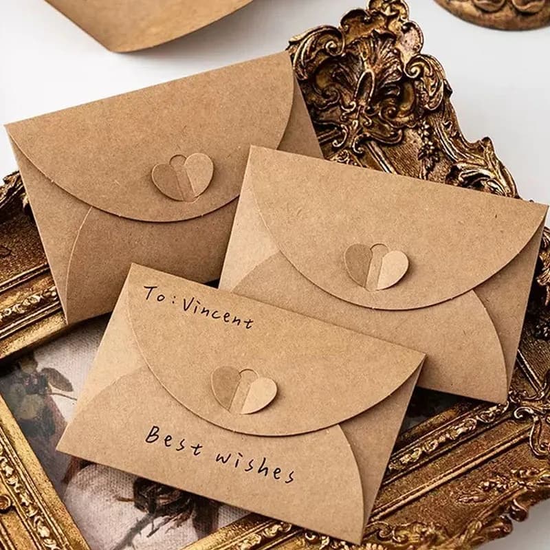50pcs 11.4x16.2cm Envelopes for Wedding 180g Kraft Paper Invitation Small Business File Folder Stationery Supplies Storage Bag
