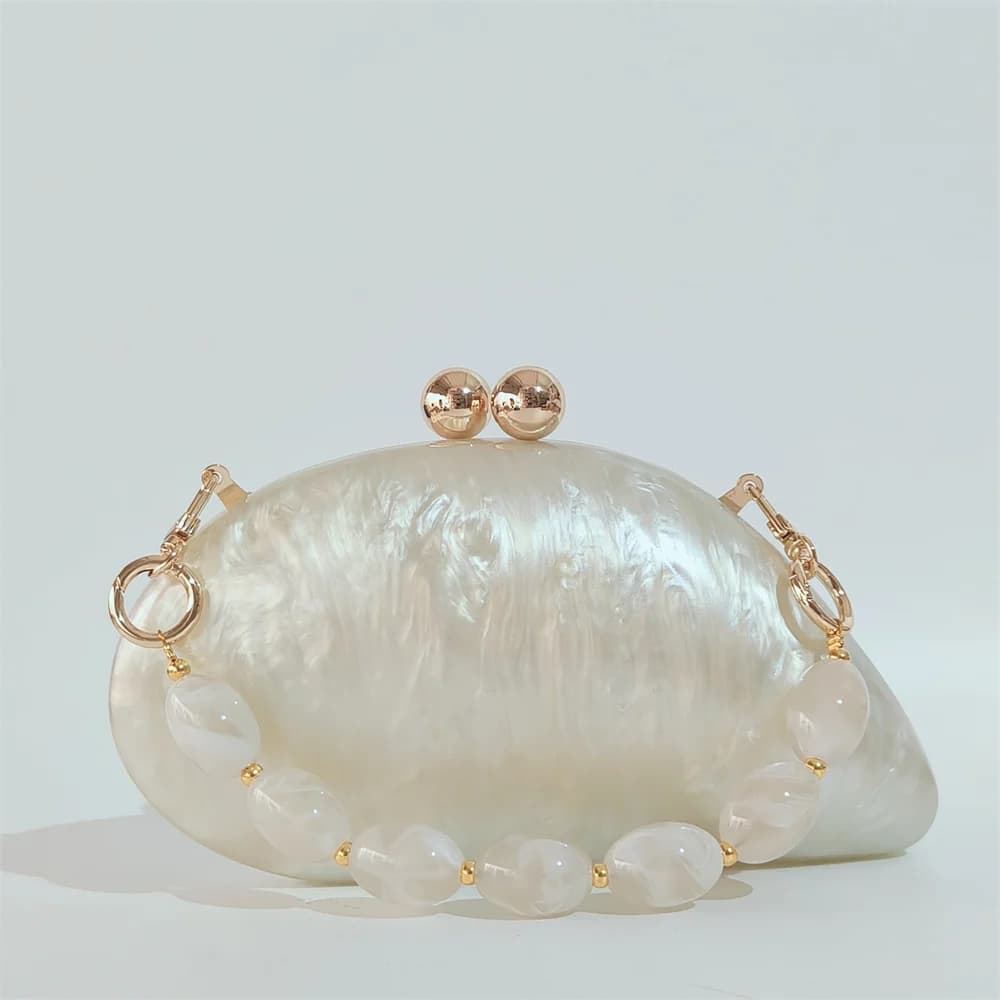 Women's Shaped Beige Marble Acrylic Shell Evening Bag, Cute Evening Bag with Female Egg, Wholesale Blue Bag