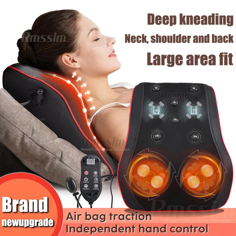 Nuovo massaggio elettrico cuscino per il collo Shiatsu testa cervicale Trazione corpo schiena vita massaggiatore auto con riscaldamento massaggio vibrante