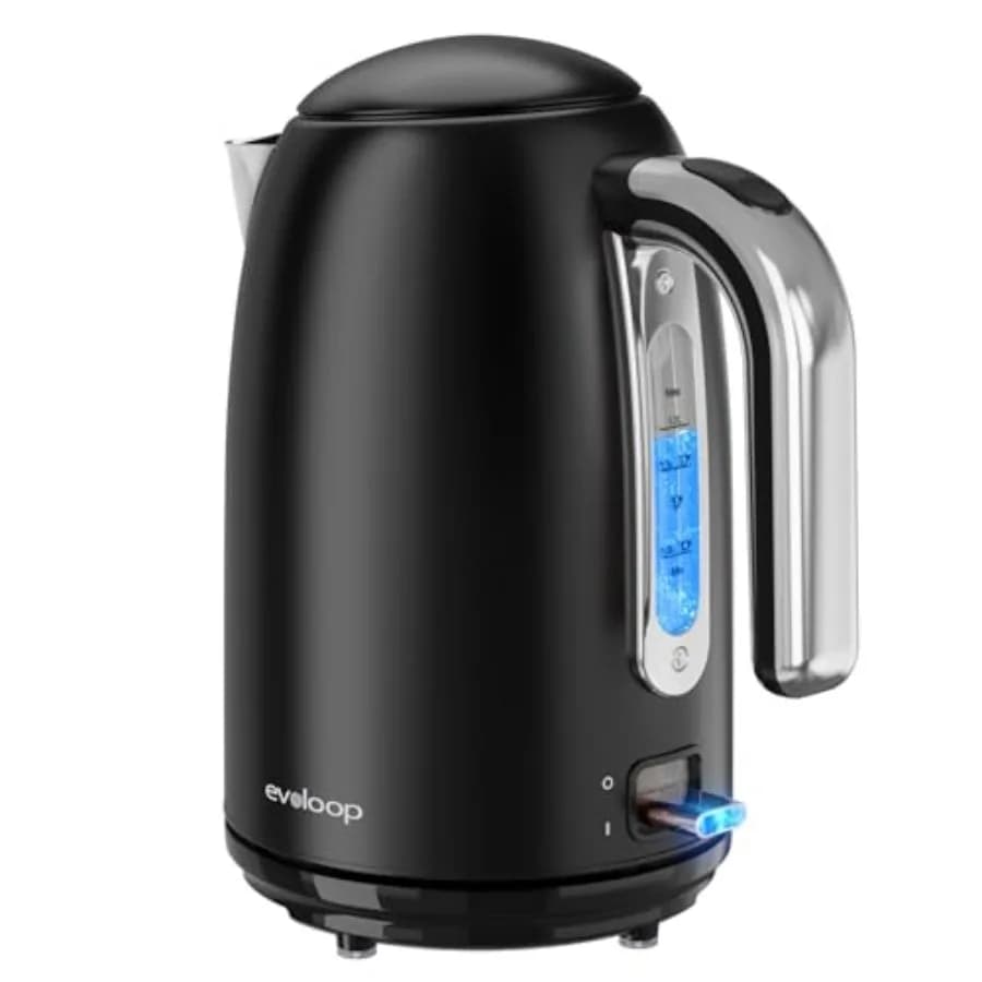 Bollitore Elettrico 1.7L in Acciaio Inossidabile, Scaldacqua per Tè, Senza BPA, con Spegnimento Automatico e Protezione Contro l'Ebollizione a Secco