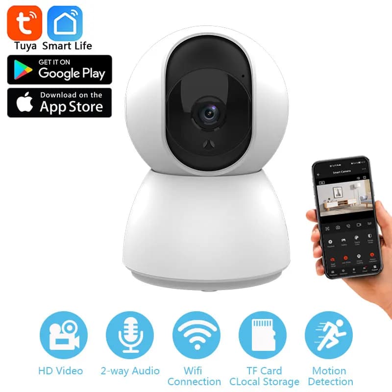 1080P Tuya Smart Mini WiFi IP Camera di sorveglianza wireless interna Monitoraggio automatico della sicurezza domestica umana CCTV Baby Pet Monitor