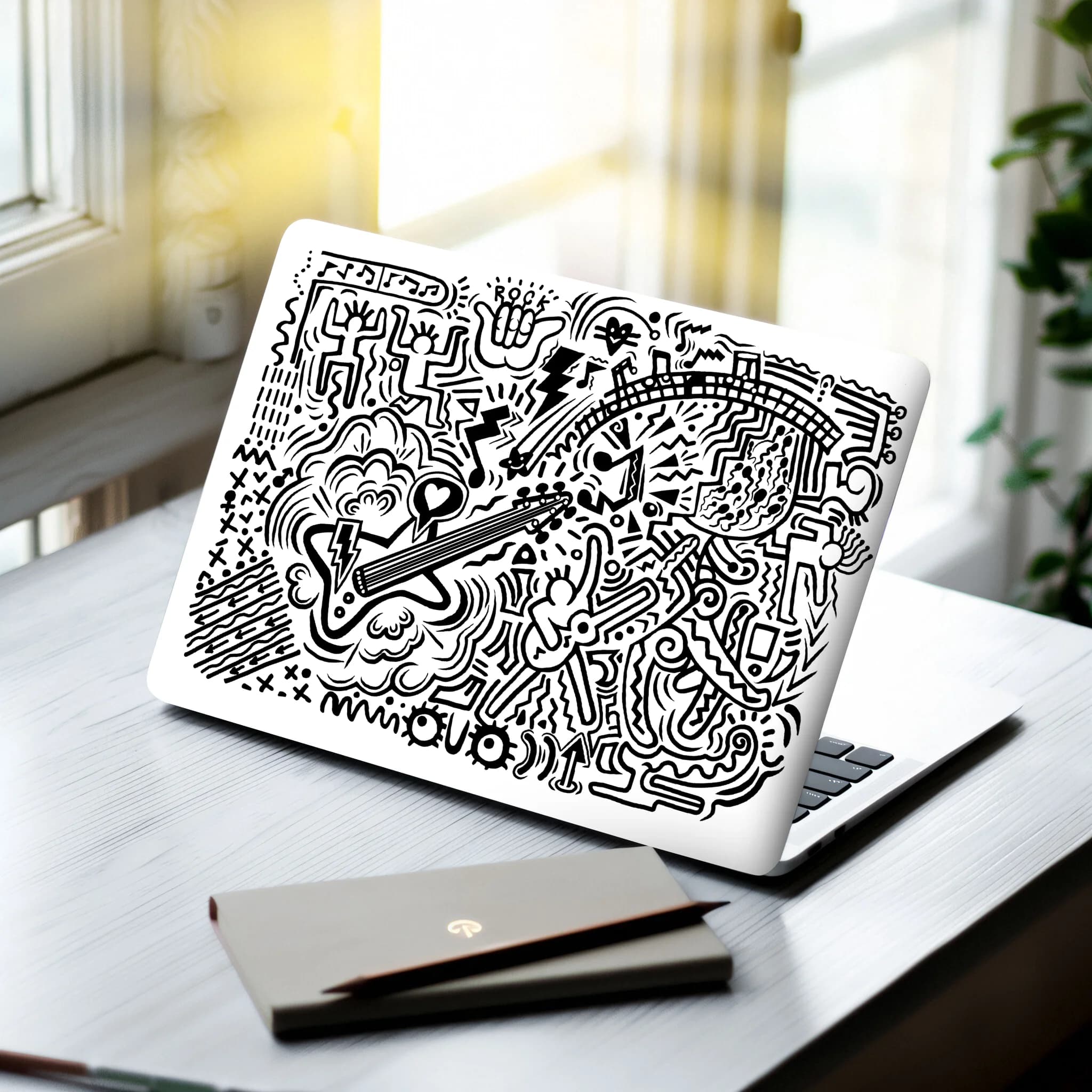 Confezione da 2 Adesivi Decorativi Impermeabili per Laptop con Disegni Animati Estetici, per MacBook, Tablet e PC, Arte e Artigianato