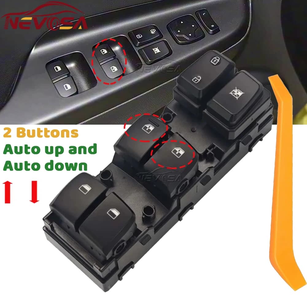 Anteriore Sinistro Driver Per Hyundai Kona 2018 2019 2020 2021 Finestra di Potere Interruttore di Controllo Principale Pulsante di Vetro 93570-J9150 93570-J9100