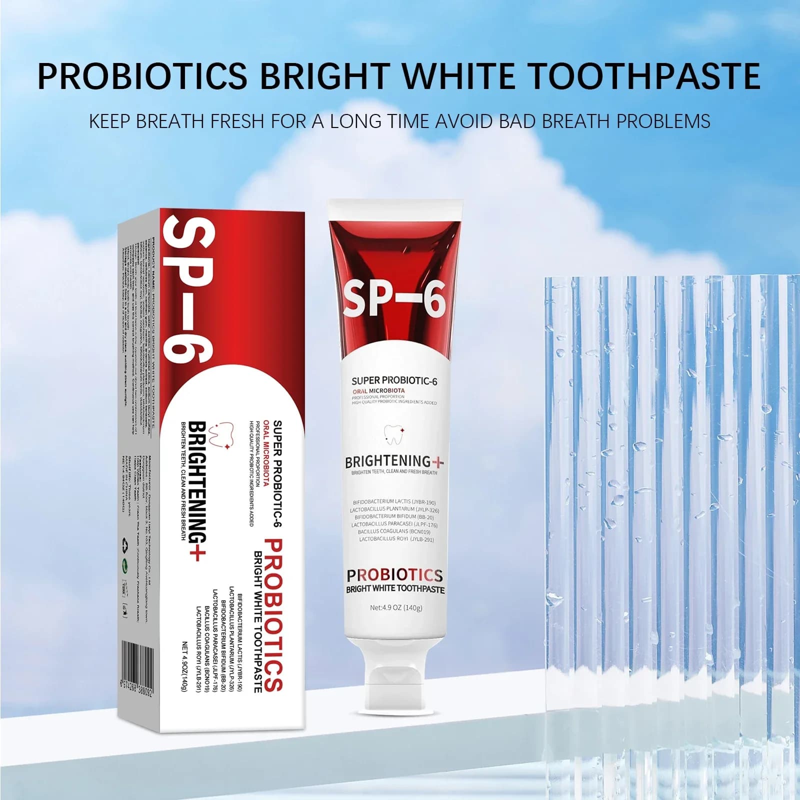 1/2PCST dentifricio SP-6 sbiancamento dei denti dentifricio probiotico rimuovere macchie sbiancante per i denti igiene orale pulito alito fresco Denta