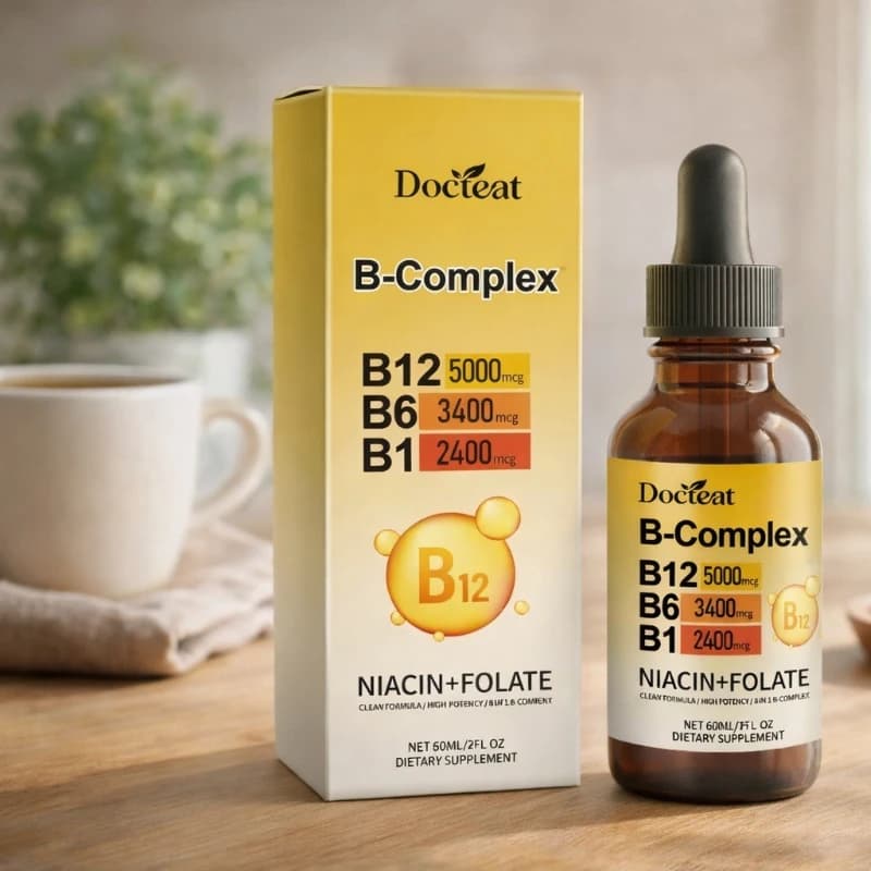 Integratore Liquido di Vitamina B Complessa per Adulti, Micronutrienti Quotidiani, Supporto per il Metabolismo Energetico, Flacone da 60ml