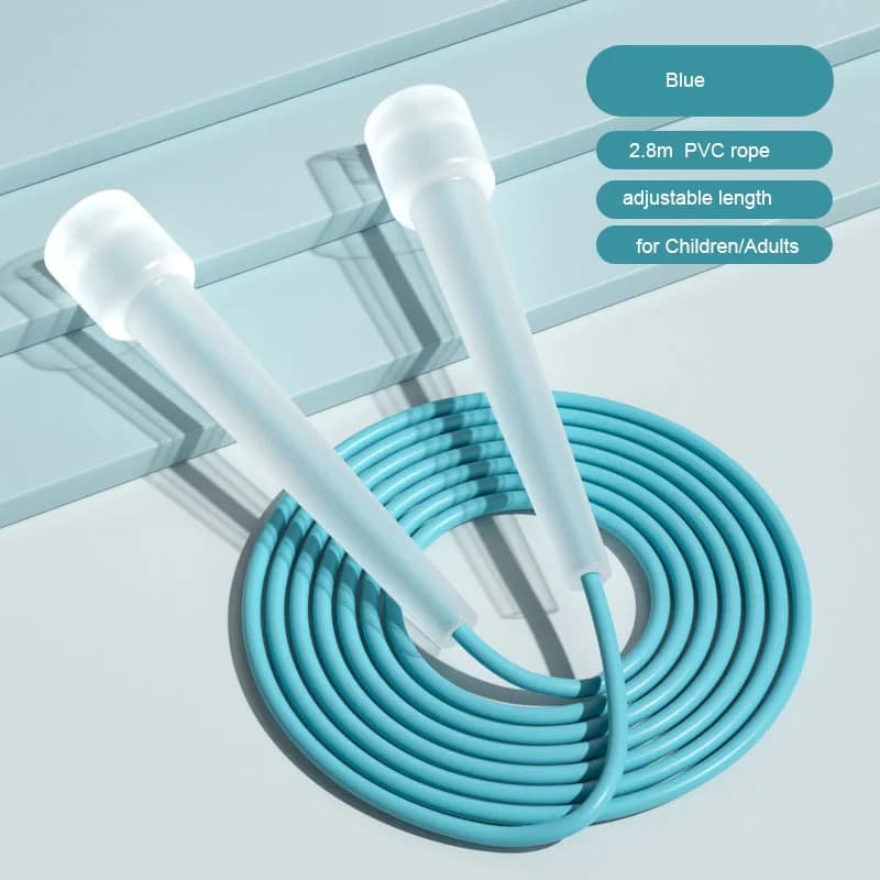 Lightweight PVC Jump Rope 2.8m Adjustable Length Skipping Rope for Kids & Adults Home Gym & School Sports