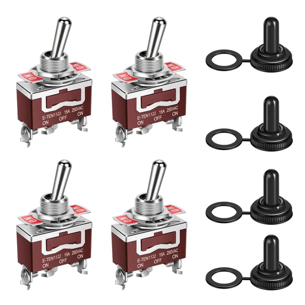 Waterproof ON-Off-ON 30A 12VDC/15A 250VAC 3-pin marine SPDT 3 pin switch with weatherproof boot cap cover