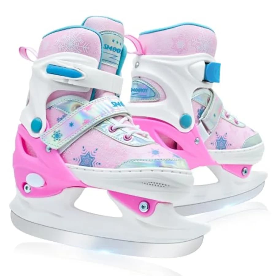 Pattini da Ghiaccio Regolabili per Ragazze e Ragazzi, Comodi con Lame Scorrevoli, Scarpe da Pattinaggio su Ghiaccio per Hockey su Neve, per Pista Interna ed Esterna, Perfetti