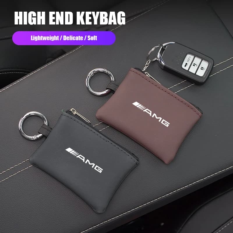 1 pz Portachiavi Auto in Pelle Mini Portamonete per Mercedes Benz AMG A B C E G CLA W211 W203 W204 C260 E300L Custodia Porta Carte
