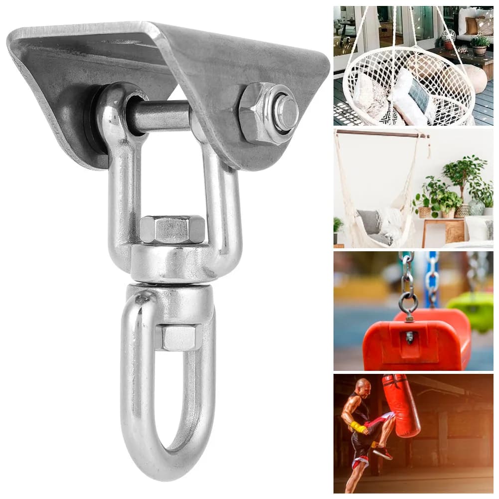 Gancio per sospensione a battente gancio per altalena in acciaio inossidabile amaca girevole gancio per altalena piastra fissa Kit per sedia sospesa accessorio