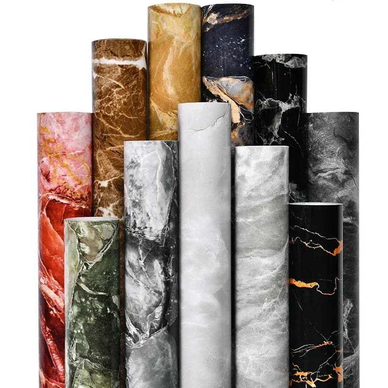 5M // 10M cucina impermeabile marmo lucido buccia e bastone carta da parati carte da parati in PVC decorazioni per la casa camera da letto adesivo da parete carta da contatto