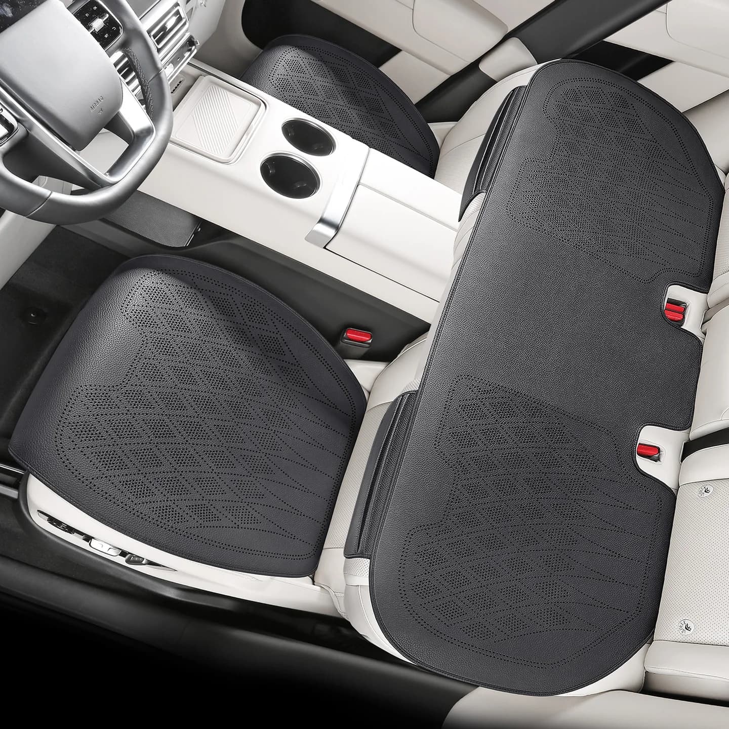 Premium laser perforated nappa leather car seat covers for ultra soft water resistant non-slip airflow protects OEM seats