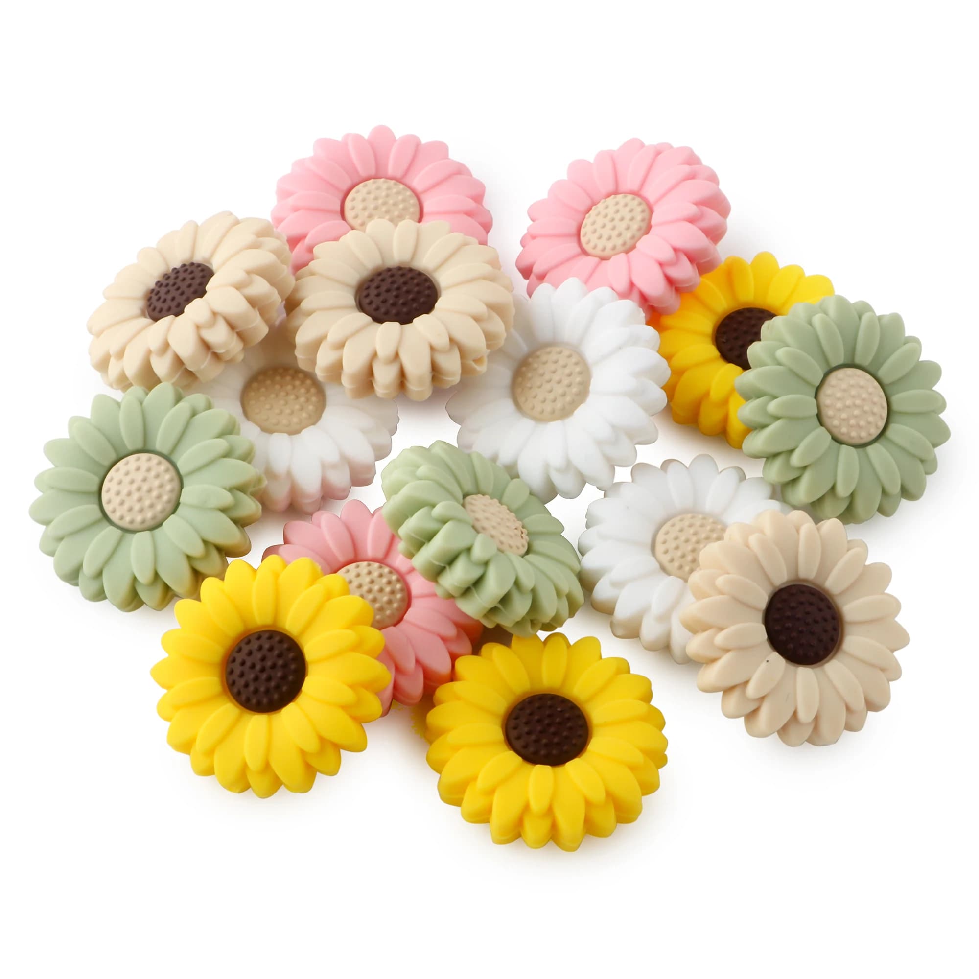 10 Pz 20/30mm Margherita Beads Focal Flower Silicone Uesd Beads Pen Beads Keychain Bracelet FAI Jewels FROM TE Handmade Accessories