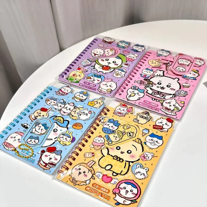 4 Pezzi Adesivi Carini Chiikawa per Quaderno 3-in-1, Adesivi di Alta Qualità per Diario e Planner con Sticker Divertenti per DIY e Cancelleria