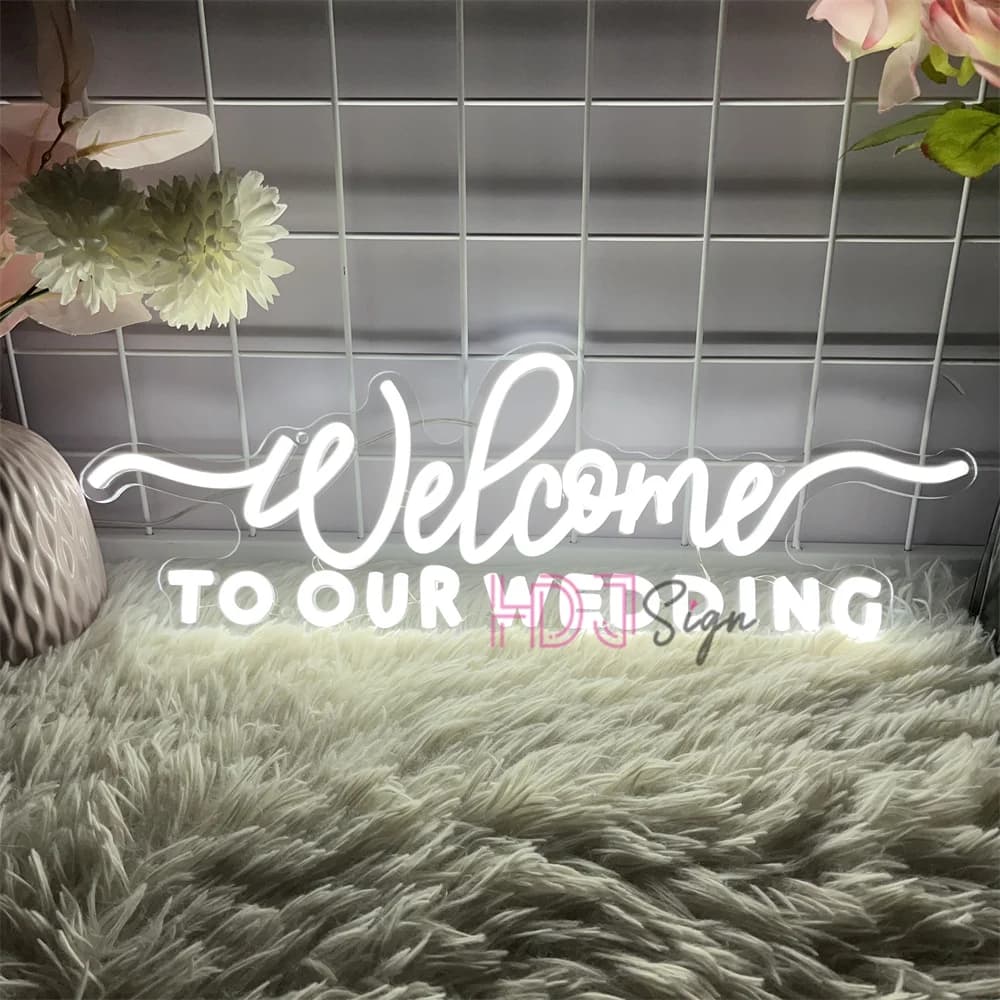 Salviva al nostro matrimonio Insegna al neon a LED da parete Decorazione della stanza della festa nuziale Luci al neon fidanzate USB Decorazione di nozze Insegne Luce notturna