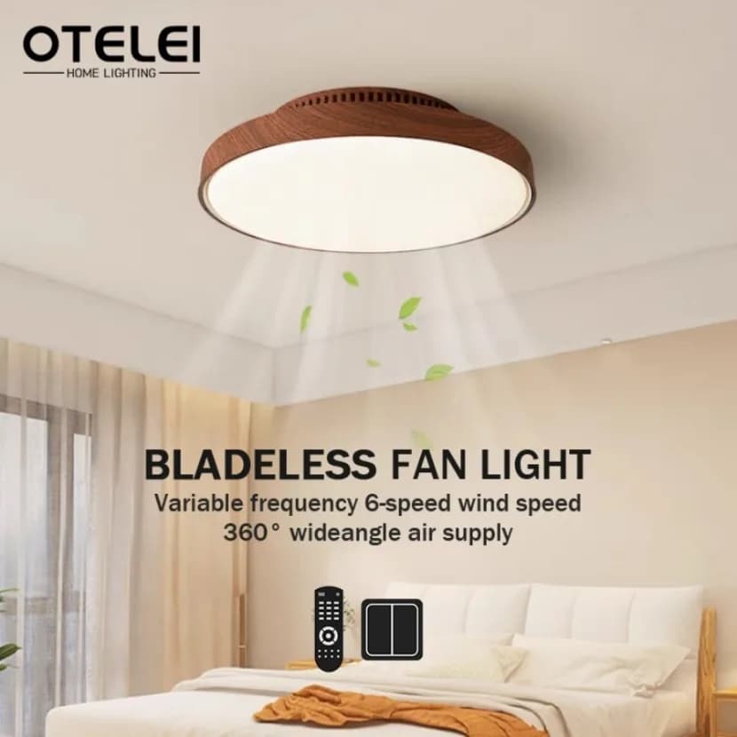 Nuovo noce invisibile ventilatore da soffitto senza lama luce telecomando 6 velocità casa ventilatori a basso rumore camera da letto soggiorno arredamento luci a LED
