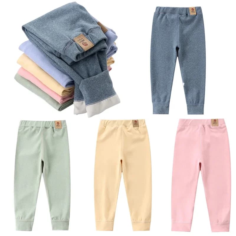 Large Children's Hot Fleece Pants for Boys and Girls Winter Velvet Leggings Children's Base Pants
