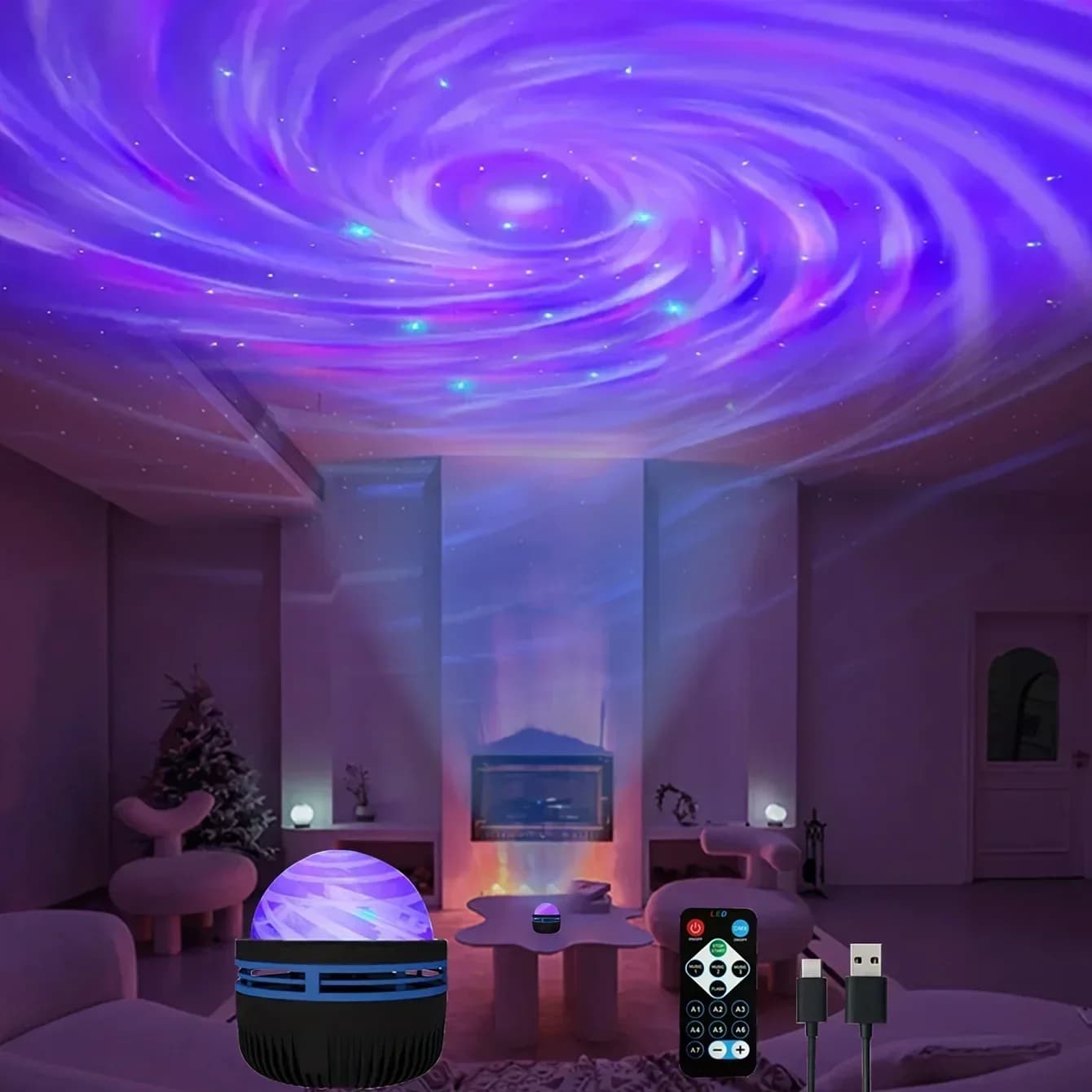 LED Projector Galaxy Light Multicolor Remote Control for Bedroom Decoration Star Projector Christmas Light Night New Year Gift