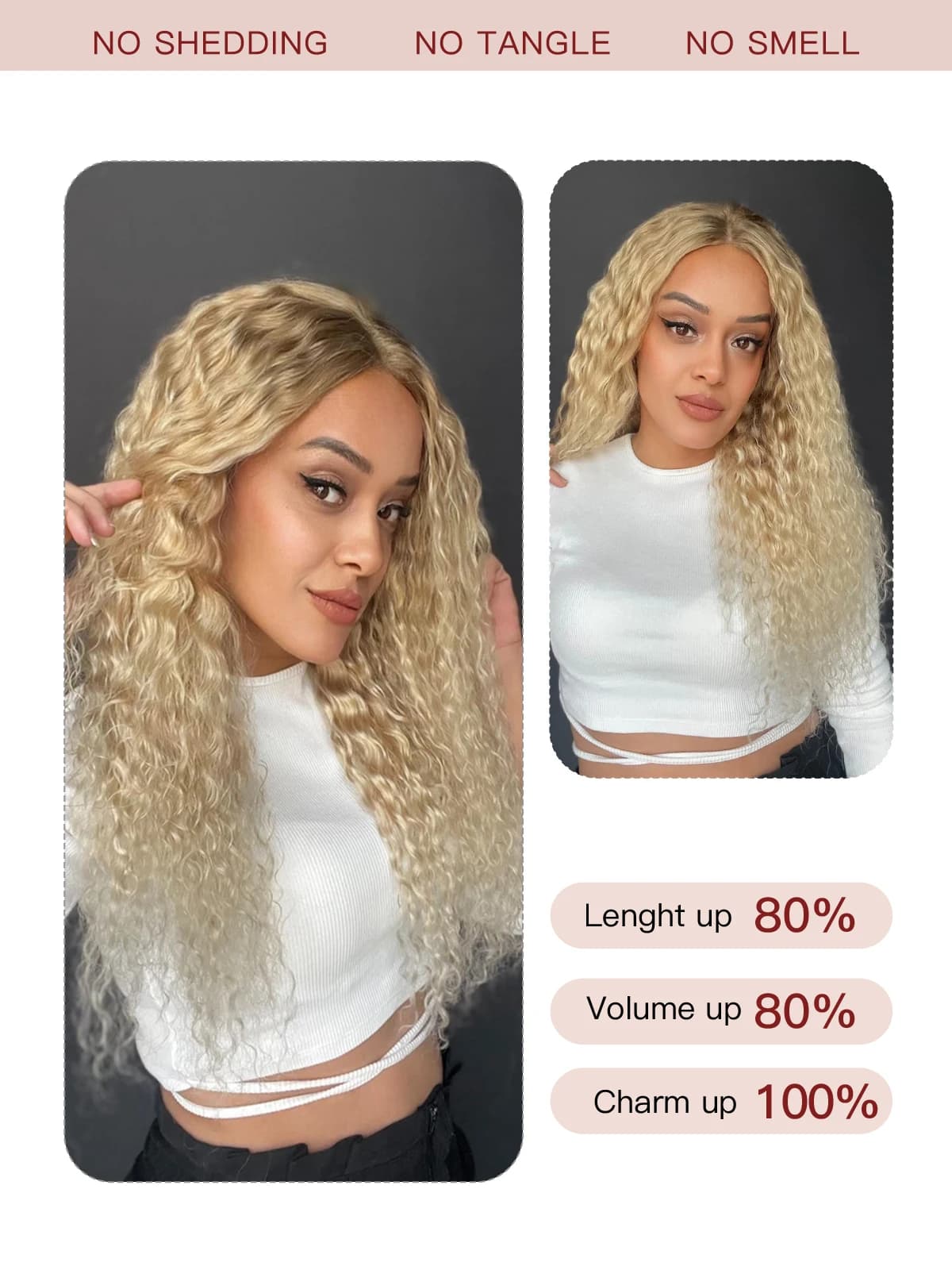 Blond Ash Evidenzia Blond Platinum Clips in Hair Extensions Natural Human Hair Wave Water Riccia Clip for Women P18/60 #