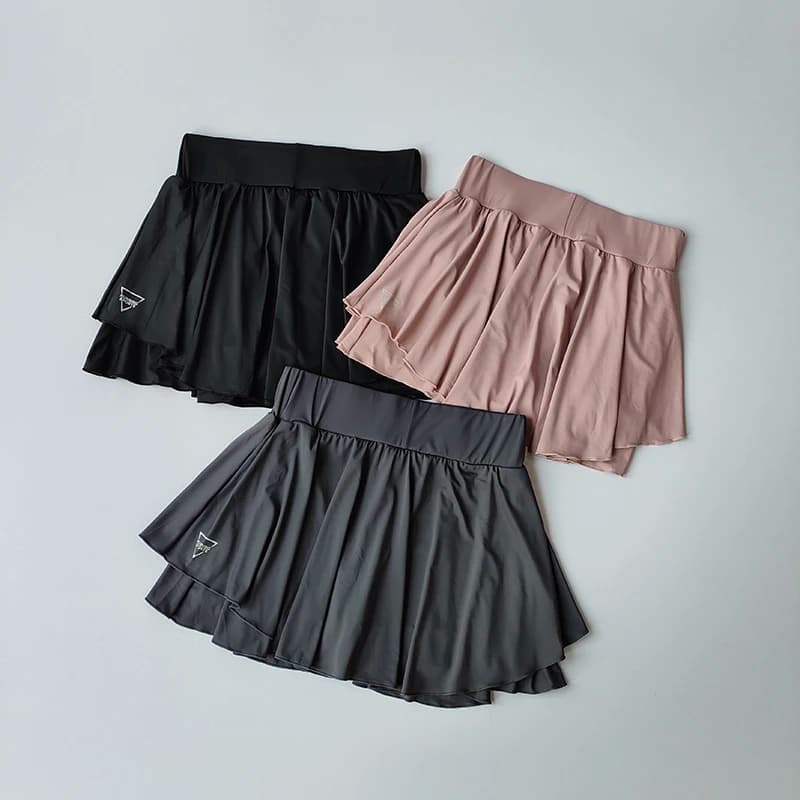 Gonna sportiva finta gonna da corsa in due pezzi da donna estiva ad asciugatura rapida che copre i fianchi pantaloni da yoga da tennis traspiranti a prova di luce