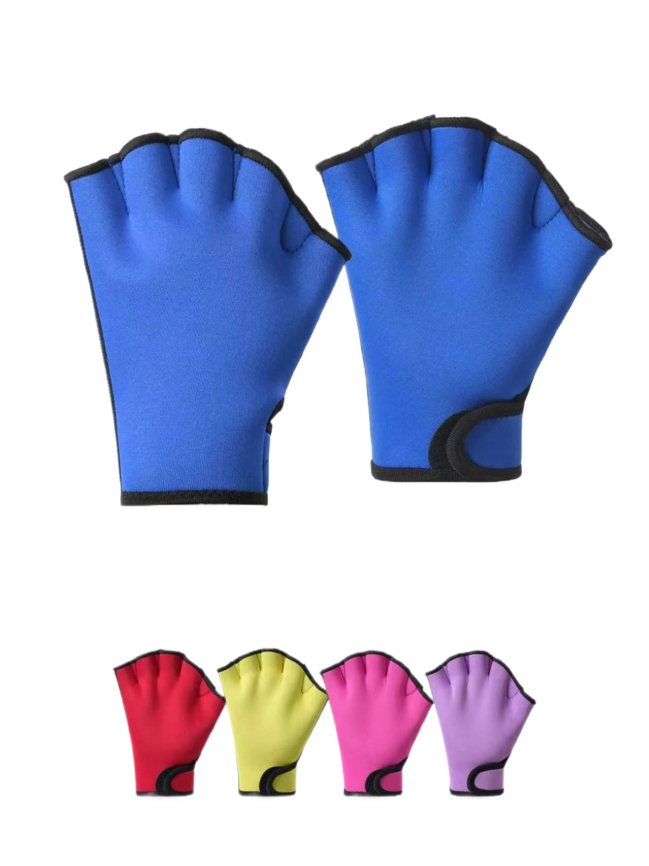 Guanti da nuoto in microfibra per surf, resistenti all'acqua, per allenamento acquatico, nuoto, immersioni e fitness | Design con Cinturino da Polso Sicuro
