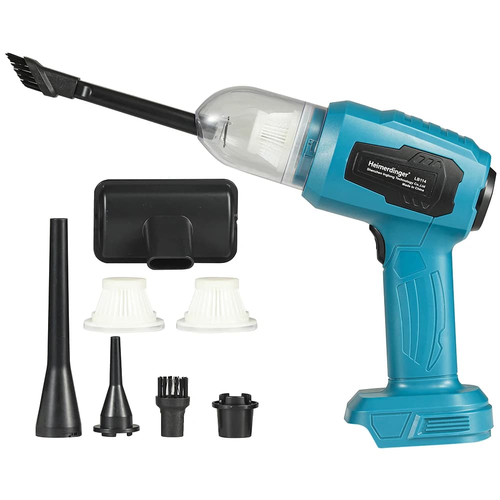 Aspirapolvere portatile per auto 18V, aspirazione e soffiatore 12000PA Aspirapolvere portatile 2 in 1 con multi-ugelli per auto, animali domestici, casa