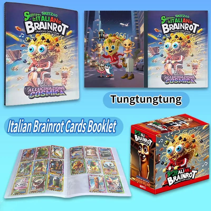 Italian brainrot Card Libretto Carte collezionabili Set Collezione con album di carte TungTungTung Sahur Tralala Carte Gioco Giocattolo Regalo di Natale
