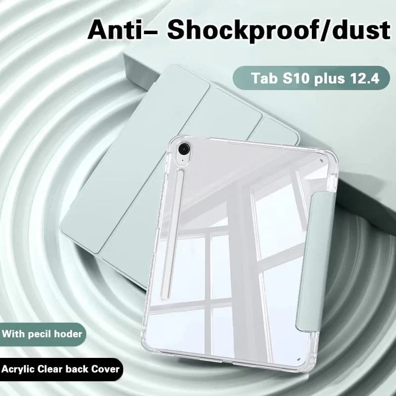 Con astuccio per tablet per Samsung Galaxy Tab S10 S7 S9 FE S8 Plus 12.4 13.1 S9 10.9 A8 8.7 A9 Plus Cover in pelle trasparente