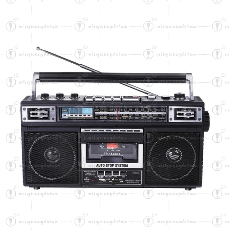 Registratore Radio Multifunzione Portatile a Quattro Bande con Lettore di Cassette, Bluetooth, USB e Scheda SD