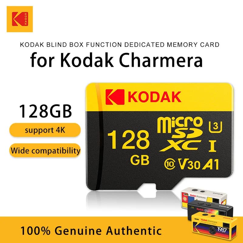 Scheda di memoria TF ad alta resistenza perfetta per portachiavi Kodak Charmera Scatola cieca per fotocamera digitale retrò Scheda Micro SD da 128 GB U3 V30 A1