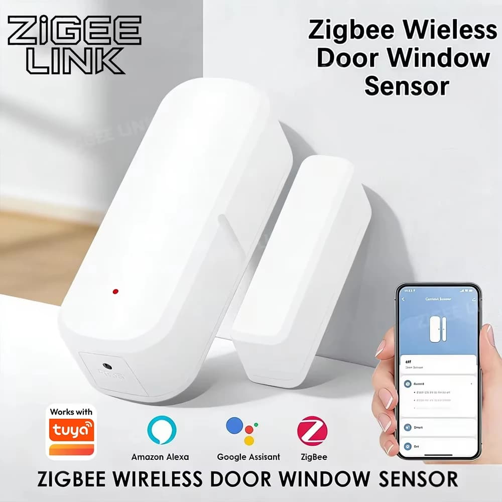 Zigbee 3.0 Sensore per porte e finestre Allarmi di sicurezza magnetici Rilevatore di finestre con batteria Assistente domestico Supporto per l'automazione 2MQTT