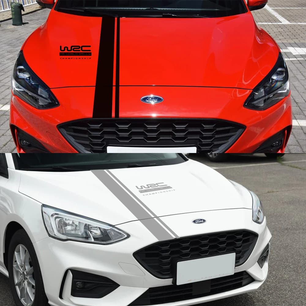Adesivi per cofano auto Copertura WRC Tuning Accessori auto per Ford Focus VW Cruze Renault Toyota Nissan Stripe Bonnet Decalcomanie in vinile