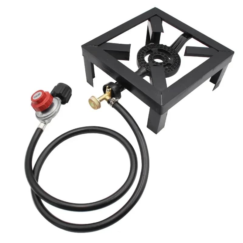 8KW Gas Stove with Cast Iron, Portable with Fire Control, Camping Equipment