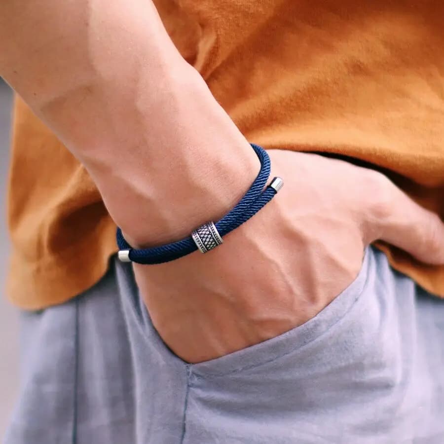 New Noter in Men's Bracelet Vintage Viking Braclet Homme 4mm Nylon Cord Chain Braslet Adjustable Leisure Accessories Pulseira